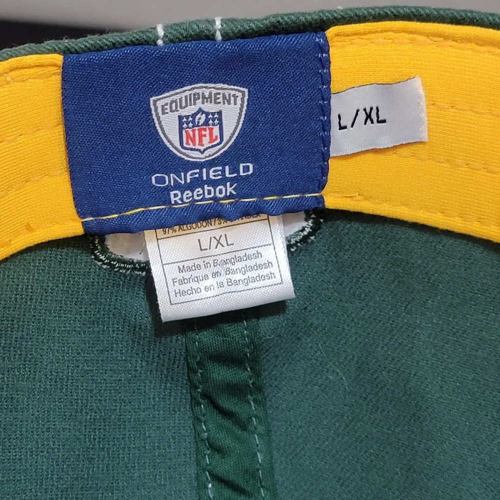 Reebok Green Bay Packers Flexfit Proback On-Field‎ Fitmax 70 Hat Men's Size L/XL